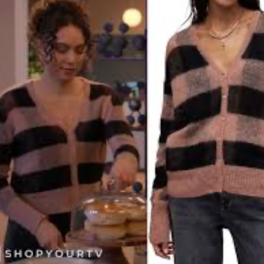 ALLSAINTS Renee V-neck Checked Wool Mohair-blend Cardigan Size Small - Picture 13 of 13
